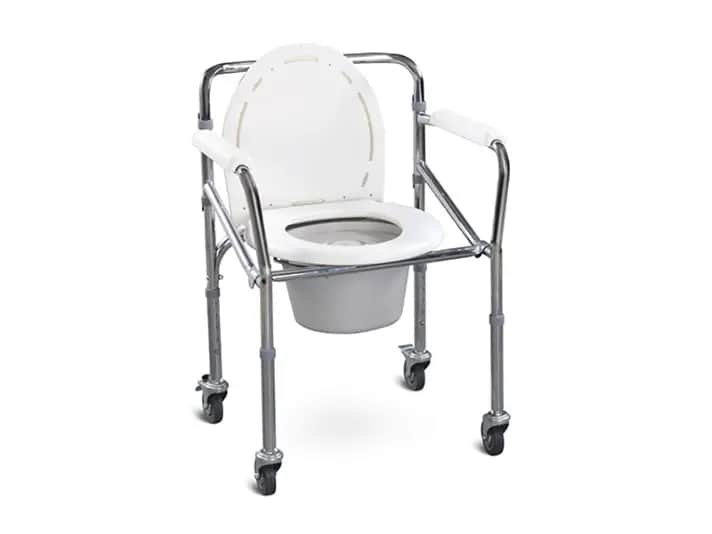 COMMODE CHAIR FOLDABLE WITH WHEELS
