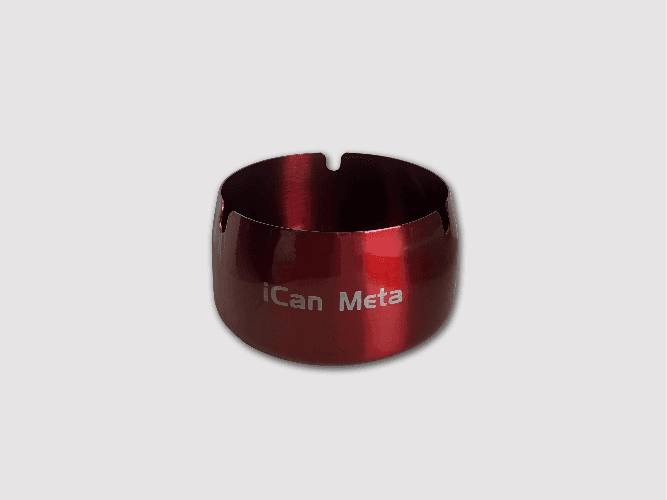 Red stainless steel ashtray