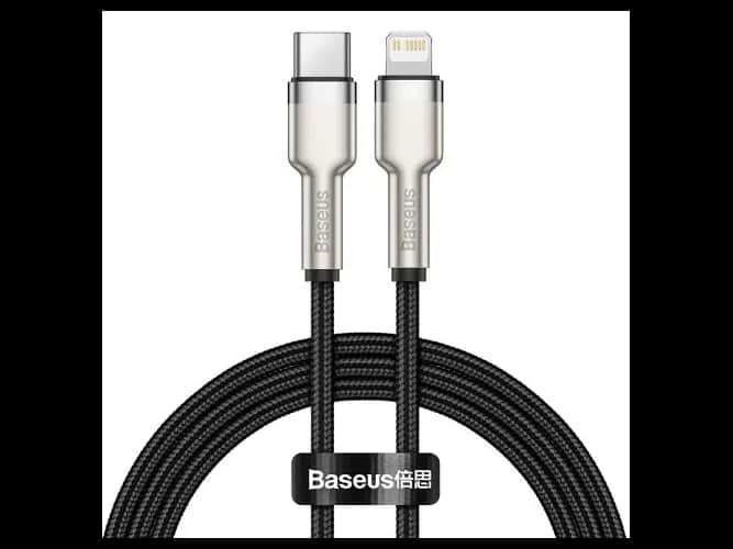 Baseus Cafule Series 0.25M Metal Data Cable Type-C to iP PD 20W Black – CATLJK-01 – 6 Months Warranty