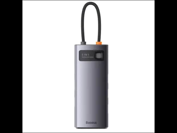 Baseus 6-in-1 Star Joy Series Multifunctional Type-C HUB Docking Station Gray (Type C to USB 3.0*3 / HDMI*1 / RJ45 Network 1000MBPS*1 / Type C PD*1) – CAHUB-CW0G- 6 Months Warranty