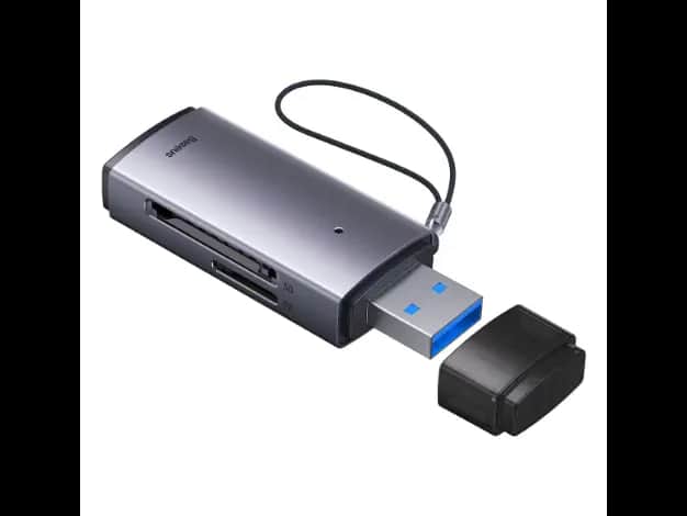 Baseus SD / TF USB Lite Series Adapter Card Reader Gray -WKQX060013- 6 Month Warrantry