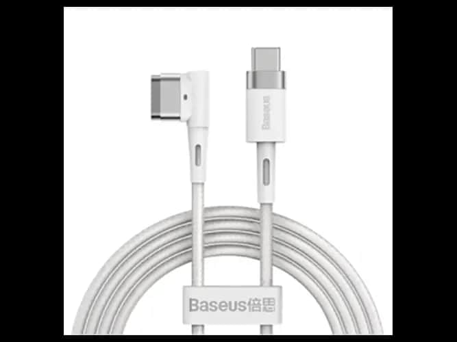 Baseus 60W 2M Zinc Magnetic Series Ip Laptop Charging Cable Type-C to L-shaped Port White – CATXC-W02- 6 Months Warranty