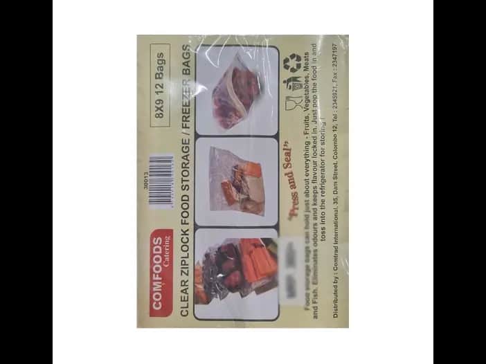 Comfoods Ziplock Storage Bags,(8 inx9 in) - 12.00 pcs