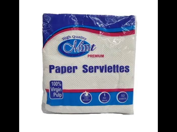 Mint Paper Serviettes,1 Ply - 50.00 pcs
