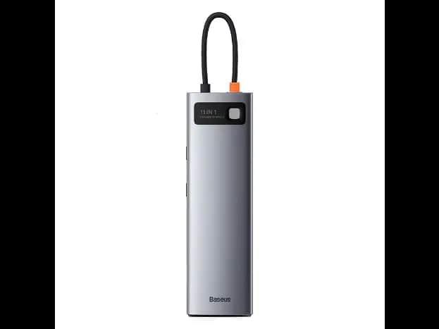 Baseus 11 in 1 Metal Gleam Series Multifunctional HUB (Type C to USB 3.0*3 / HDMI*2 / VGA*1 / RJ45 Network 1000MBPS*1 / 3.5mm Sterio Port*1 / SD& TF card reader / Type C PD*1) – CAHUB-CT0G- 6 Months W