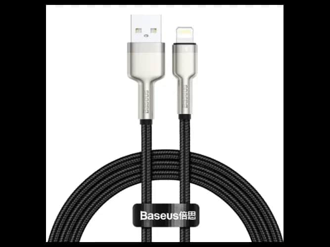 Baseus Cafule Series 2M USB to IP Metal Data Cable 2.4A Black -CALJK-B01- 6 Months Warranty