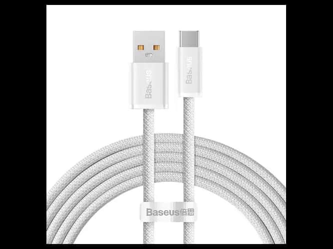 Baseus Dynamic Series 2M 100W Fast Charging Data Cable USB to Type-C White – CALD000702- 6 Months Warranty