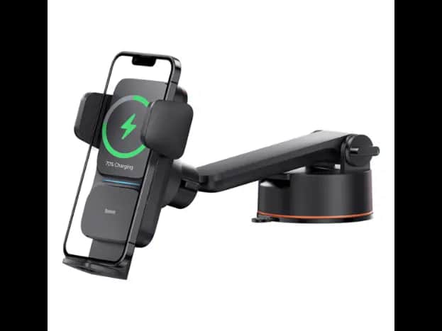 Baseus Wisdom Auto Alignment QI 15W Car Mount Wireless Charger – Suction base – Black – CGZX000101 – 6 Months Warranty