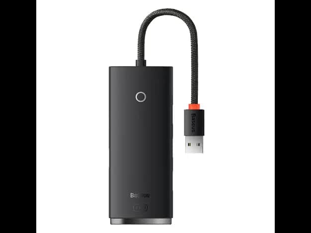 Baseus Lite Series 4-Port USB-A HUB Adapter USB-A to USB 3.0*4 25cm Black – WKQX030001 – 6 Months Warranty