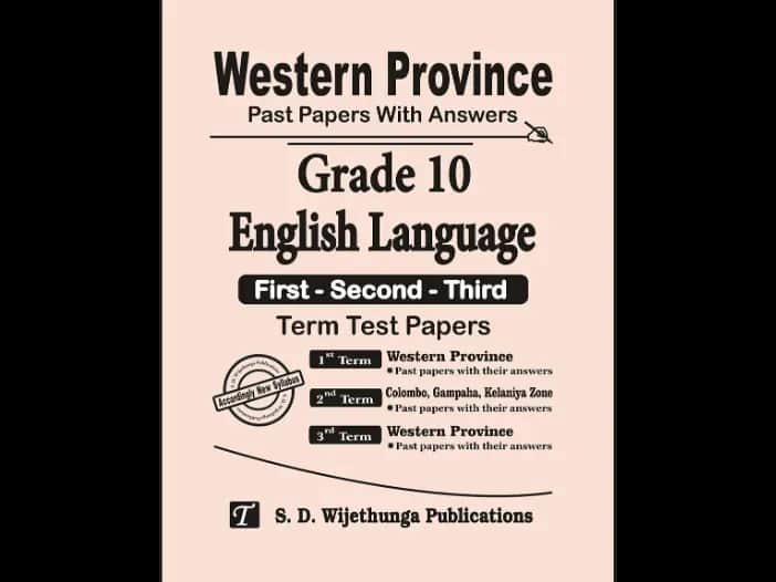 Western Province Grade 10 English Past Paper Set