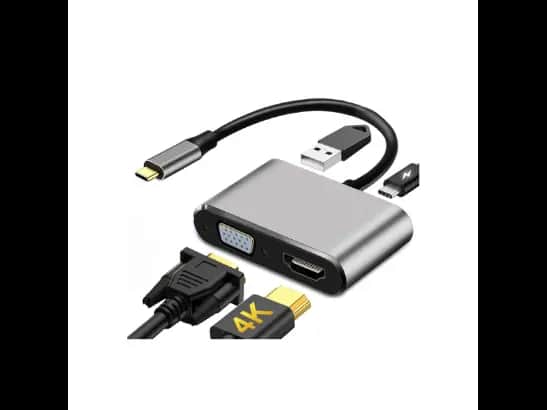 4 in 1 Type-C To HDMI + VGA + USB 3.0 + USB-C (A Grade)