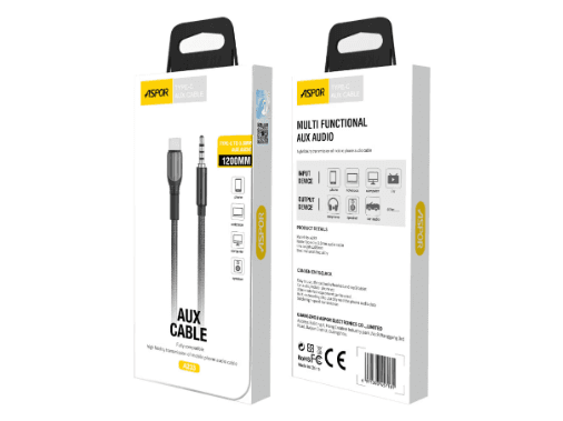 ASPOR A232 3.5MM Lightning to AUX Cable