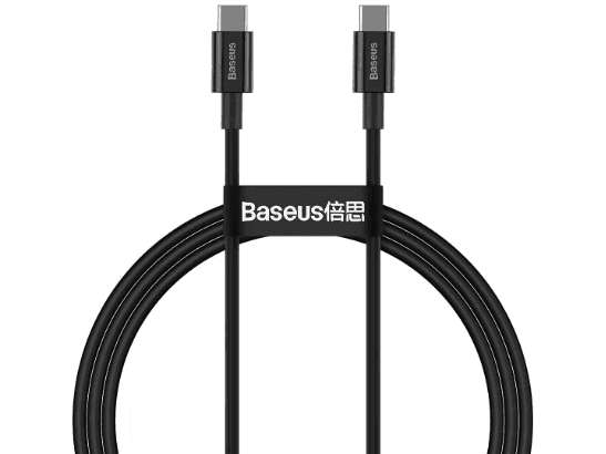 Baseus Fast Charging Data Cable Type-C to Type-C-100W -1m-Superior Series-Black- CATYS-B01- 6 Months Warranty