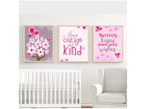 KEMI NURSERY DECOR | NURSERY PICTURE FRAMES | WITH ECO-FRIENDLY DECORATIONS | 3PCS IN ONE PACK | HIGH QUALITY
