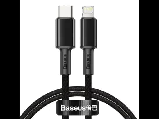 Baseus High Density 1M 20W Braided Fast Charging Data Cable Type-C to iP PD Black – CATLGD-01- 6 Months Warranty
