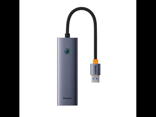 Baseus 4-Port HUB Flite Series USB A to 4 x USB 3.0 – Space Grey – Metal – 6 Months Warranty