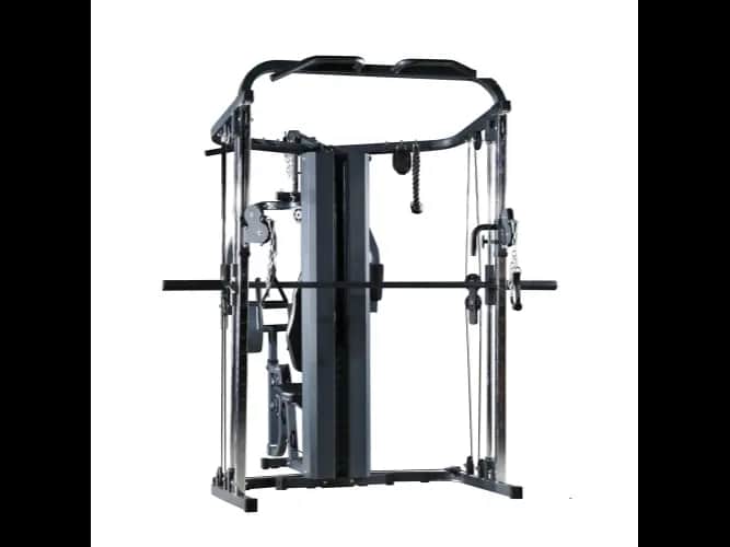 MULTI GYM TWO STATION - Stacks filled concrete vinyl plates , Dural Powder Coating Finish with Warranty 2 years