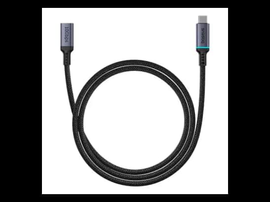 Baseus 1m High Definition Series 10Gbps Type-C Male to Type-C Female Extension Cable – Cluster Black