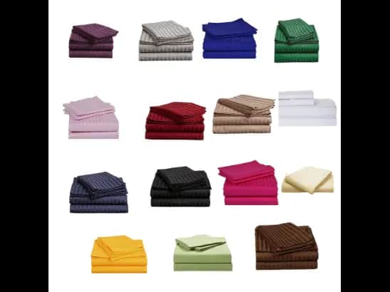Egyptian Strips King Size Bedsheet With 2 Pillow Covers (90"x100")