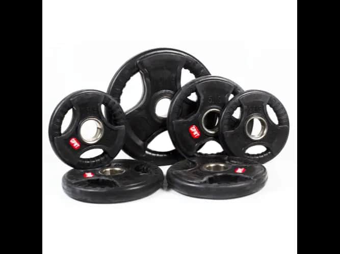 3 HOLES BLACK RUBBER COATED OLYMPIC PLATE