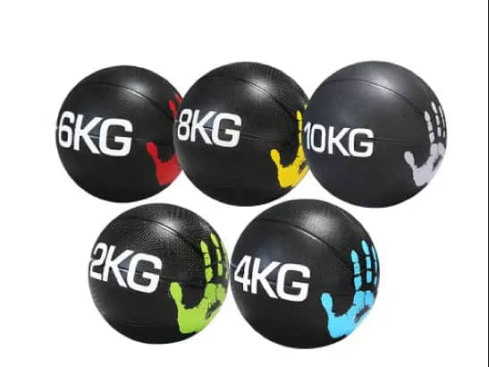 MEDICINE BALL RUBBER Black colour with  1/2/3/4/5/6/7/8/9/10KG