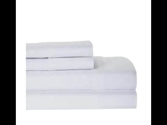 Egyptian Strips Super King Size White Colour Bedsheet With 2 Pillow Covers (110"x110")