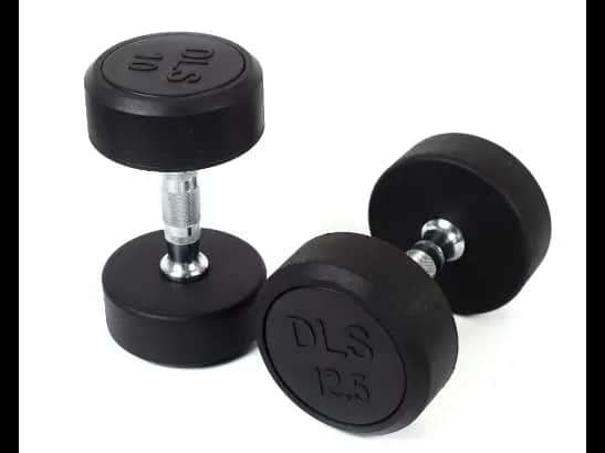 FIXED BLACK RUBBER DUMBBELL- 10Kg, 12.5Kg, 15Kg, 17.5Kg, 2.5Kg, 20Kg, 22.5Kg, 25Kg, 27.5Kg, 30Kg, 5Kg, 7.5Kg