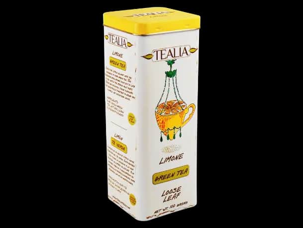 Tealia - Loose Green Tea in Tin 100g - LIMONE 100g x 12