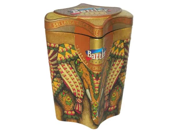 Battler - Tin Caddy - Ceylon Black tea ELEPHAS MAXIMUS - SUPER  PEKOE