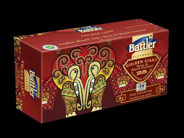 Battler elephant Golden Giant 25 tea bags – Inner Carton – Rose &  black Currant