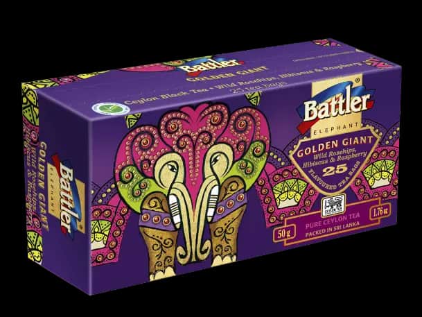 Battler - GOLDEN GIANT CARTON - Ceylon Black tea WITH wild Roships Hibiscus & Raspberry