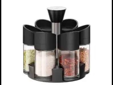 SPICE RACK 6 PIECE SET FOR STORE AND ORGANIZE SPICES WITH  ADJUSTABLE CAP