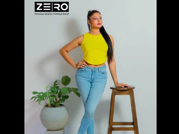 RIB Comfort U Cut Ladies Crop Top - Yellow