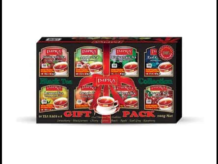 Impra Black Tea 8 Flavours Assortment 160 g Impra Black tea 8 Flavours Assortment Eight Flavored Enveloped double chamber 80 tea bag Collection (2g x 10 x 8 = 160 g)