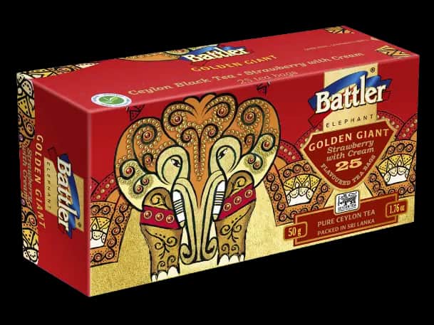 Battler - GOLDEN GIANT CARTON - Ceylon Black tea WITH  STARWBERRY WITH CREAM