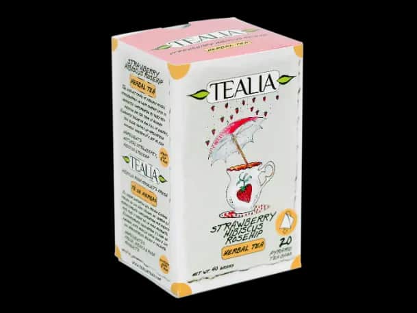 Tealia - Pyramid Tea bag STRAWBERRY HIBISCUS ROSEHIP（2g x 20）
