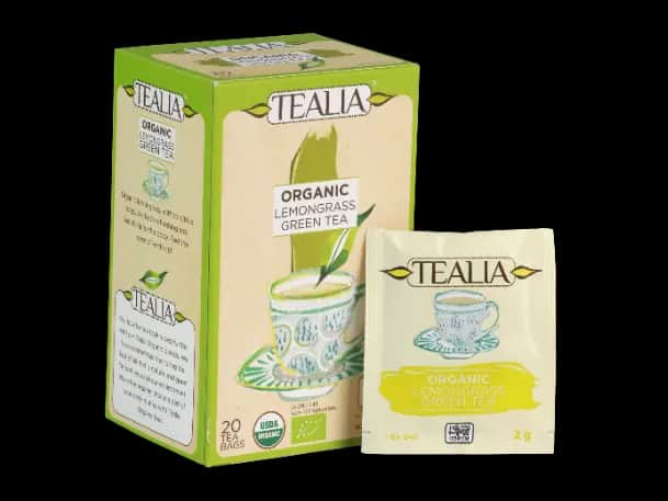TEALIA ORGANIC LEMONGRASS- Double Chambered Envelope Tea Bag (2g x 20)