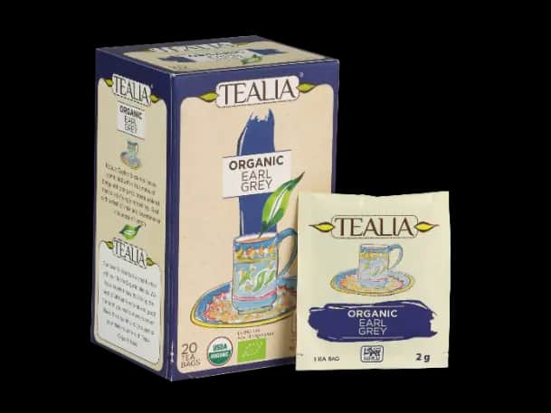 TEALIA ORGANIC EARL GREY - Double Chambered Envelope Tea Bag (2g x 20)