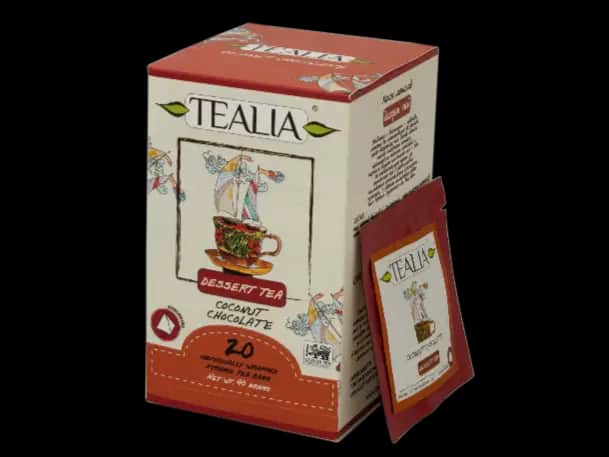 Tealia -COCONUT CHOCOLATE Pyramid Tea bags in envelop (2g x 20）
