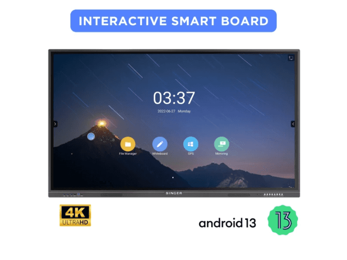Singer Interactive Smart Board 85" With Android 13 (8GB /128GB) -SLE-85IFPDT with  2 YEARS WARRANTY