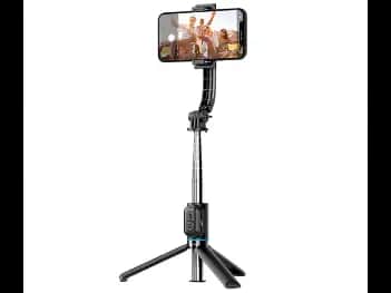 WIWU Detachable Tripod Selfie Stick WI-SE001 – Black - 360° rotation; With a remote control