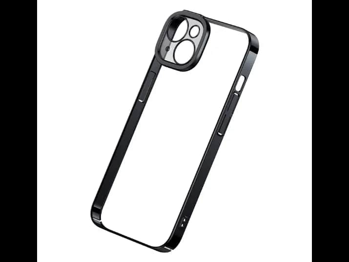 Baseus Glitter Series Case for for iP 14 Plus (Pack of 1 with full coverage tempered glass screen protector and cleaning kit), Black - ARMC021001