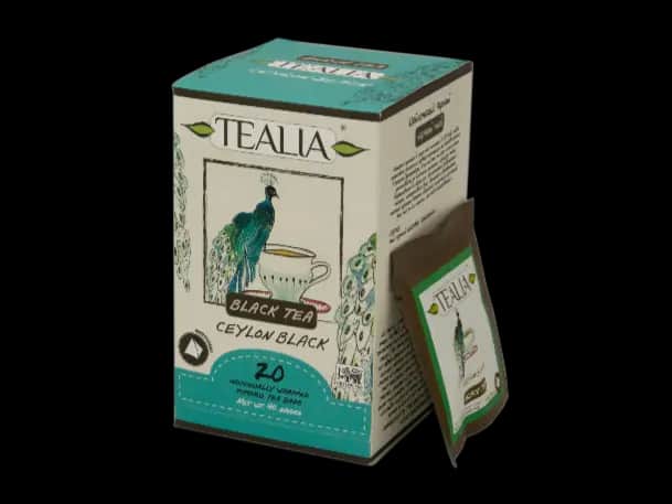 Tealia - CEYLON BLACK Pyramid Tea bags in envelop (2g x 20）