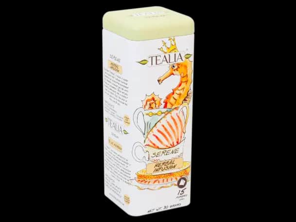 Tealia - Pyramid Tea Bags in Tins- SERENE 15 X 2G