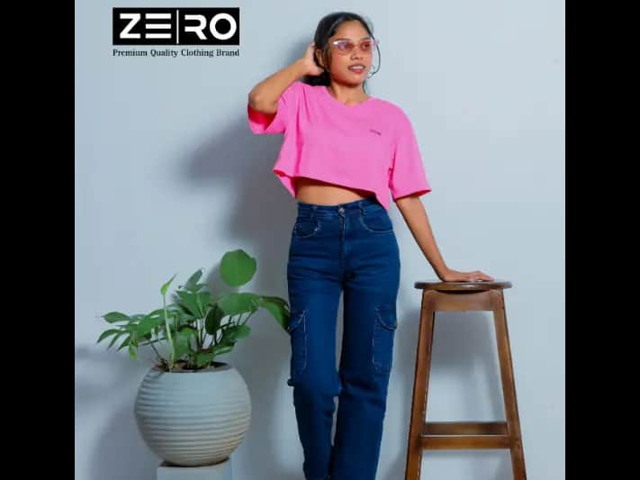 Oversized Crop Top - Pink