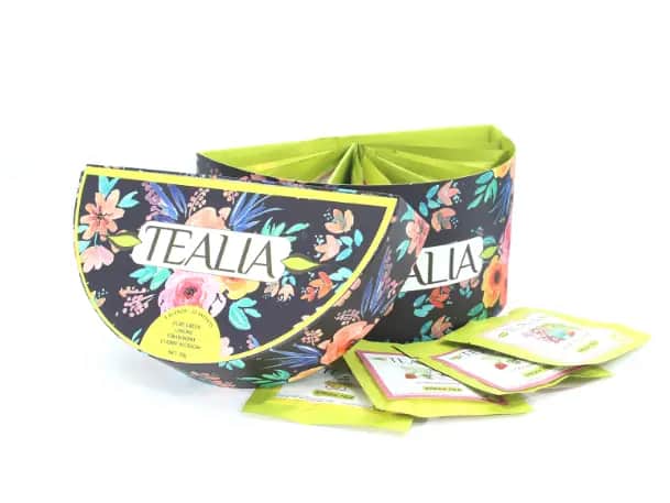 TEALIA - 4 VARIETY GREEN TEA  GIFT HALF ROUND BOX ( 4 X 10 EPTB)