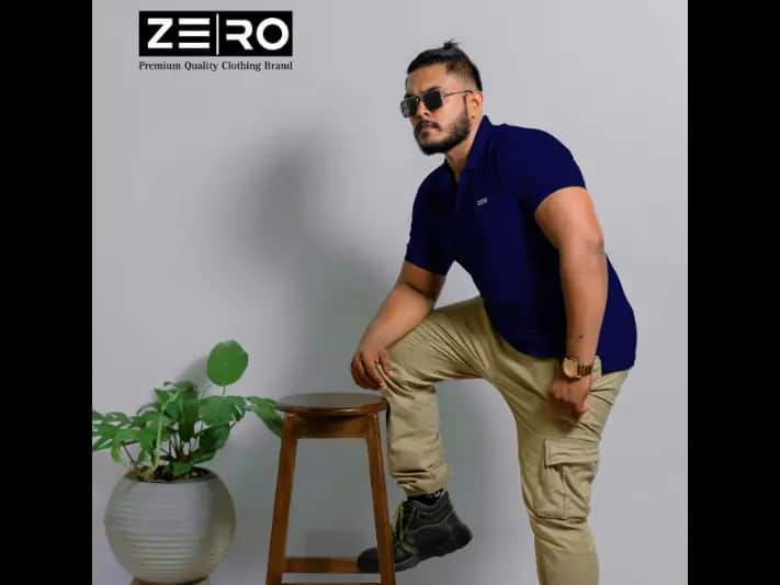 Men's Slim Fit Collar Polo T-Shirts - Navy Blue