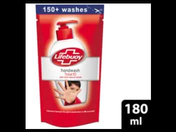Lifebuoy Hand wash Total 10 Pouch 180ml - The special formula is proven to remove 99.9 of germs in just 10 seconds