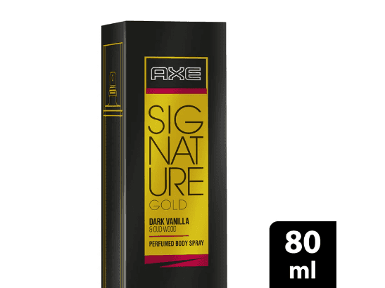 Axe Signature Gold Dark Vanilla and Oud Wood 80ml - It gives the unique ingredient fragrance of Dark Vanilla and Oud Wood