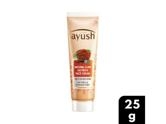 Ayush Natural Glow Saffron Face Cream 25g - This Natural Glow Face Cream is formulated with 5000 years of Ayurvedic wisdom to give you a golden glow.